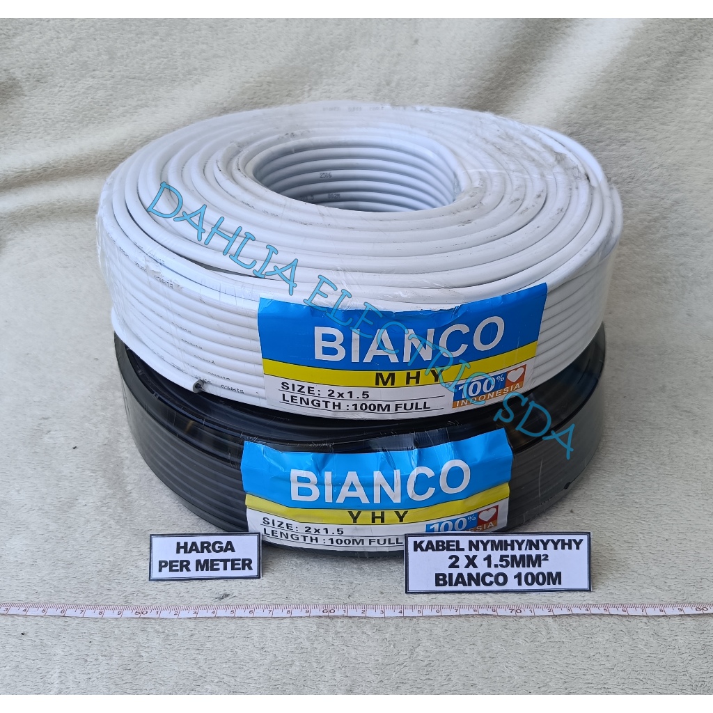 KABEL NYMHY/NYYHY (SERABUT) BIANCO 2 X 1.5 PER METER
