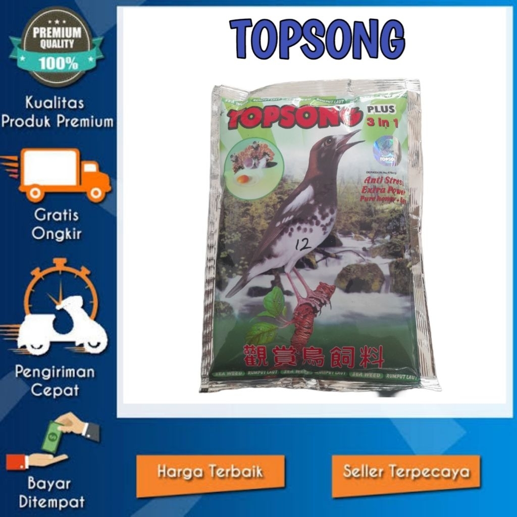 Topsong pakan burung Topsong hijau Topsong coklat