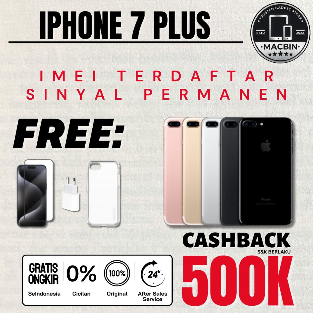 iPhone 7 | 7 Plus Second Resmi 256GB 128GB 32GB Second Original Fullset