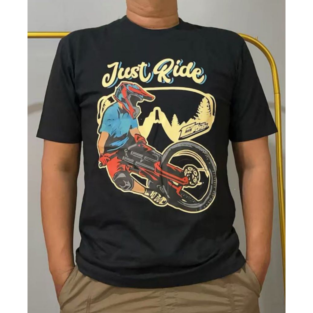 Kaos gambar sepeda MTB lembut premium gaya unisex