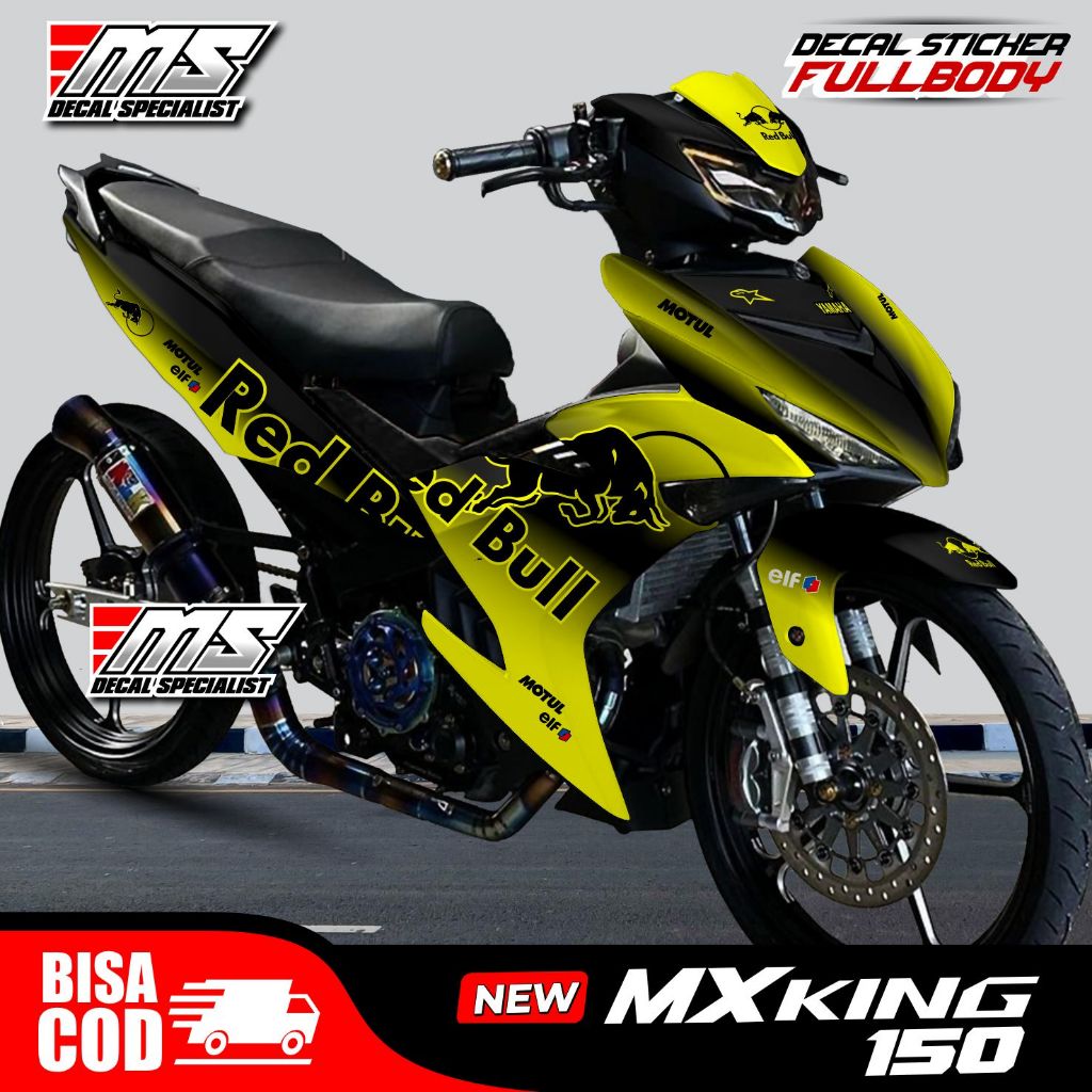 ⭐⭐⭐⭐⭐ Decal Yamaha Mx king 150 new full body modifikasi Red bull best seller