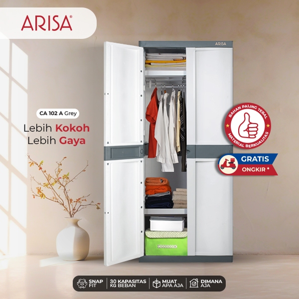 Lemari Pakaian Plastik Elegan Dua Pintu Arisa CA102A