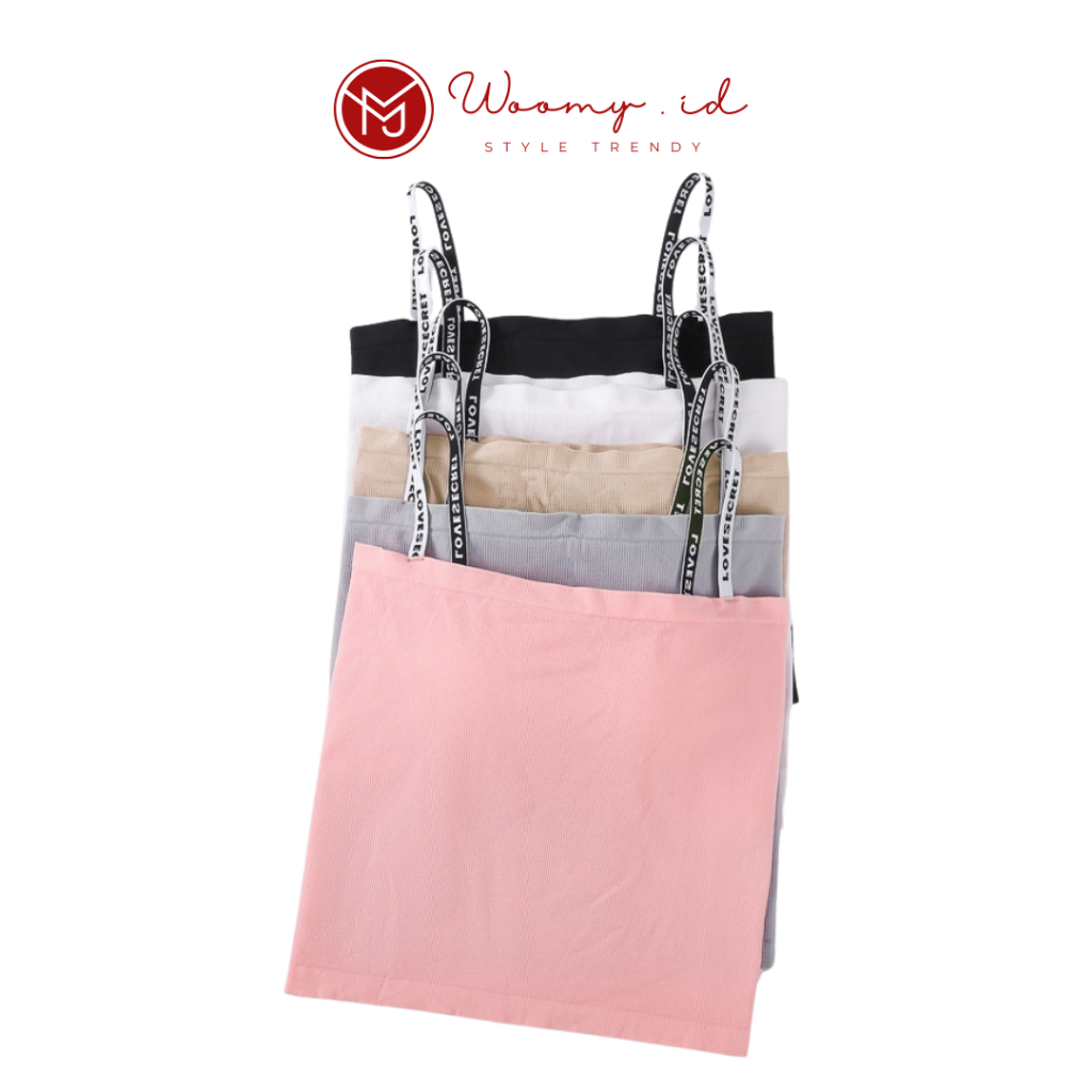 Woomy - BR460 Tanktop Wanita Square dengan Bra Tali Full Karet Tengtop Melar TANKTOP WANITA NYAMAN M
