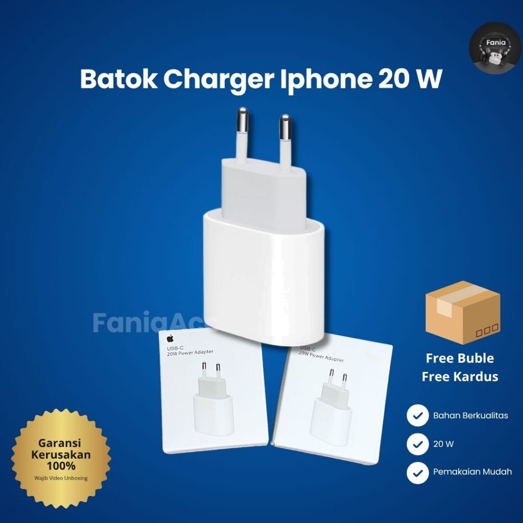 Batok Charger Iphone Kepala -Adapter USB Type C 20 W