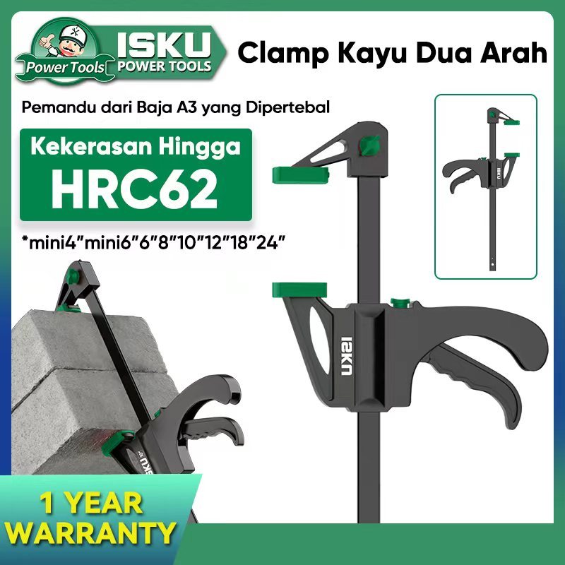 ISKU F Clamp Alat Klem Penjepit Kayu Panjang 6-24 inch Catok Klem F Alat Press Kayu Mini Klem Kayu