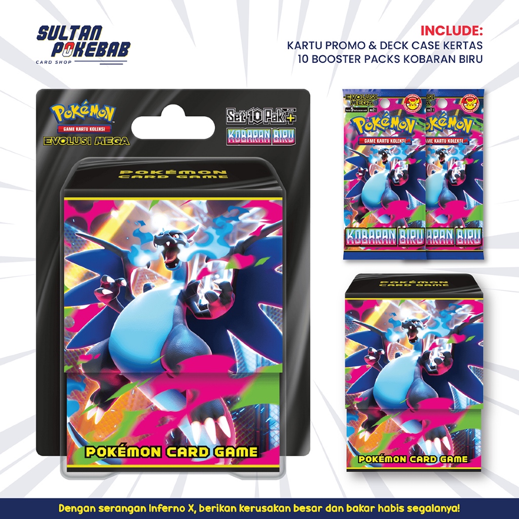 MA2 SET 10 PAK PLUS KOBARAN BIRU SET COLLECTOR | POKEMON OFFICIAL INDONESIA | BOOSTER BUNDLE INFERNO