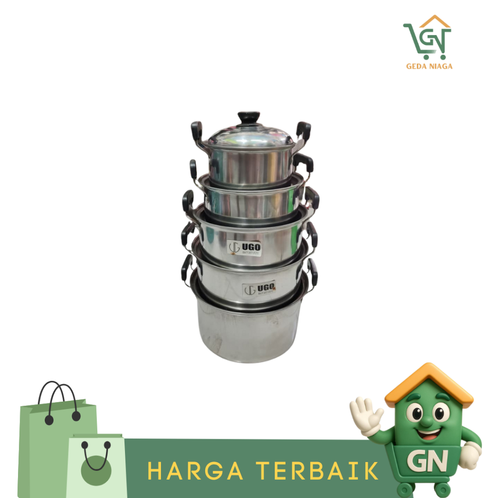 Panci Satu Set 5 Susun Stainless Steel Ugo