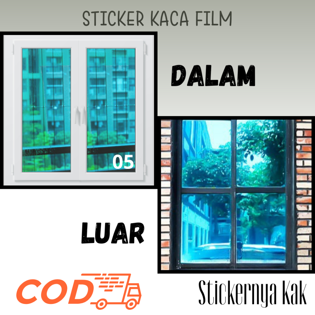 Stickernya Kak Sticker Kaca Film Biru Berlian Ukuran 60cm / 90cm x 2m / 3m