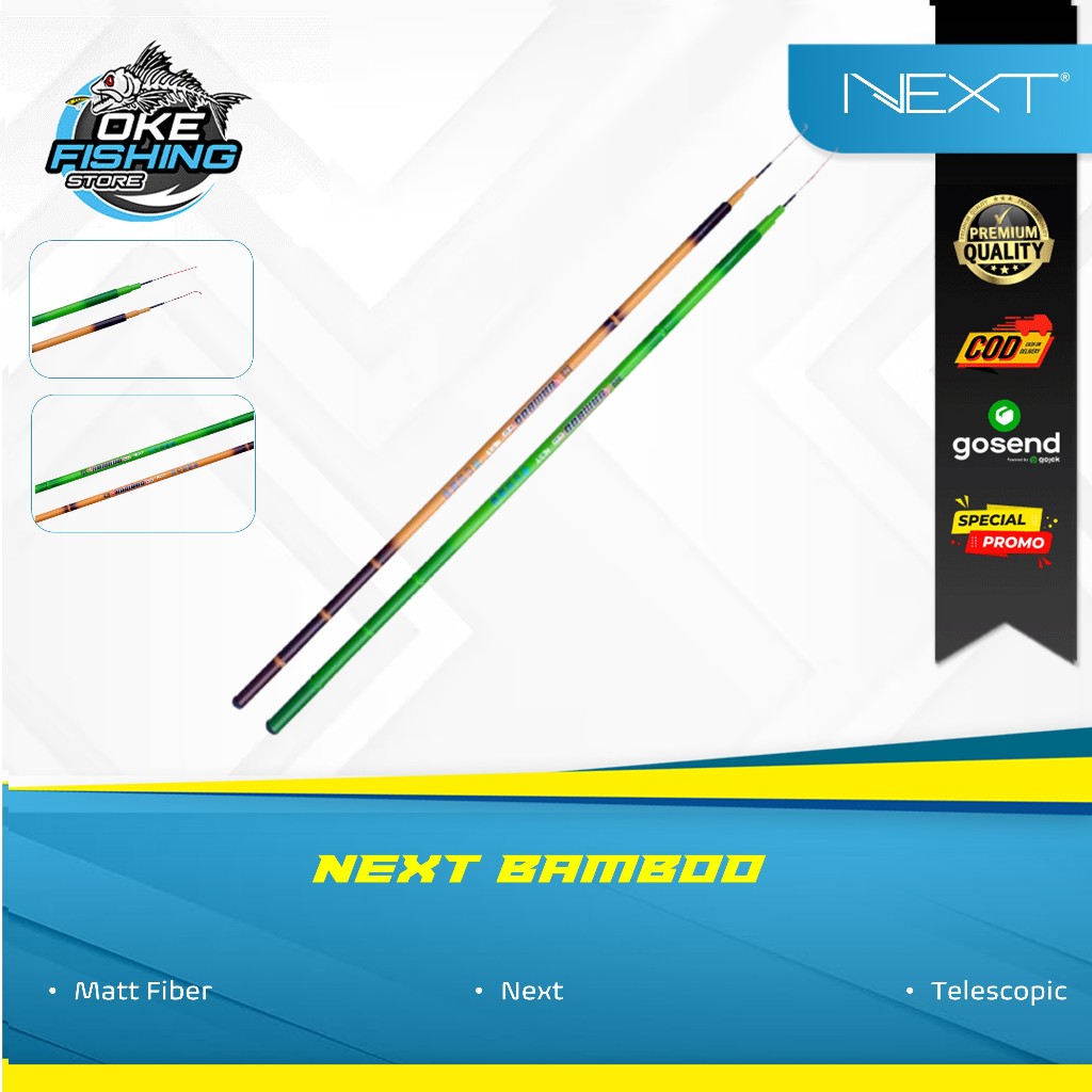 Joran Tegek NEXT BAMBOO Telescopic Fiber – Joran Ultralight Kolam & Sungai