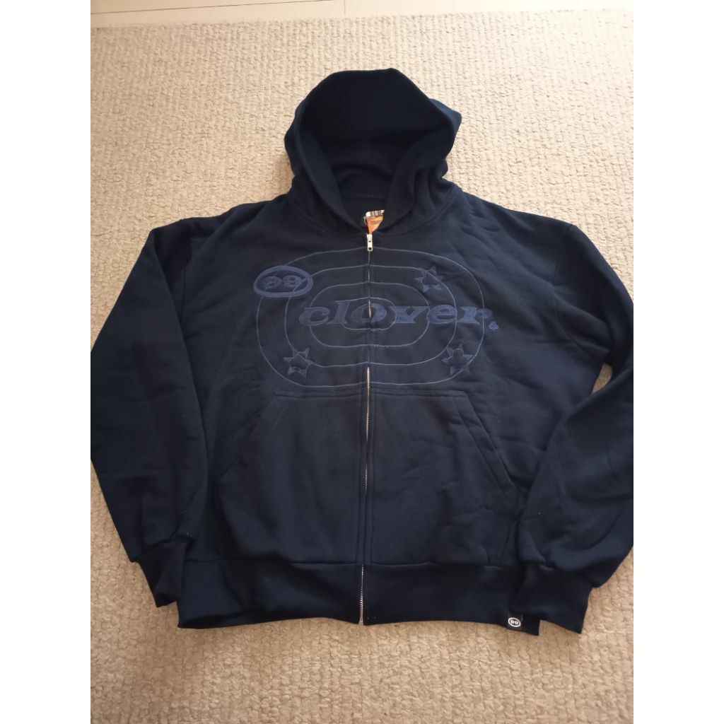 99 CLOVER ZIP UP HOOD BOXY NAVY