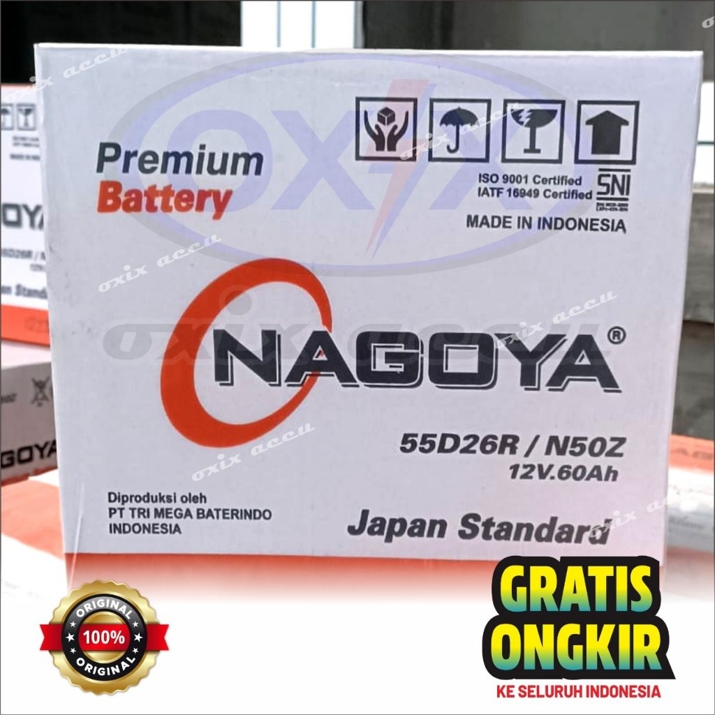 Nagoya N50Z (55D26R) 12V 60Ah Original - Aki Truck, L300 dll