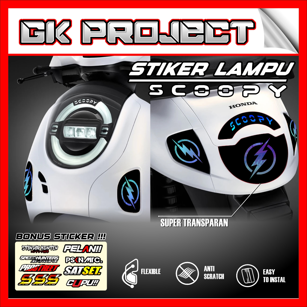 Stiker Lampu SCOOPY NEW 2025 | Stiker Variasi Lampu Alis Motor Honda SCOOPY NEW 2025 | Stiker Alis S