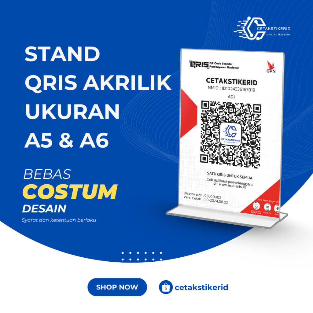 CETAK QRIS BARCODE MURAH | QRIS TOKO / CAFE / RESTO