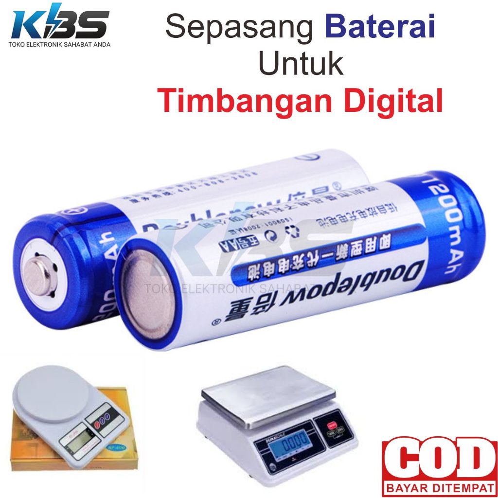 Sepasang Baterai / 2 Pcs Batre AA Sedang AAA Kecil Untuk Timbangan Digital Kiloan Elektrik Listrik