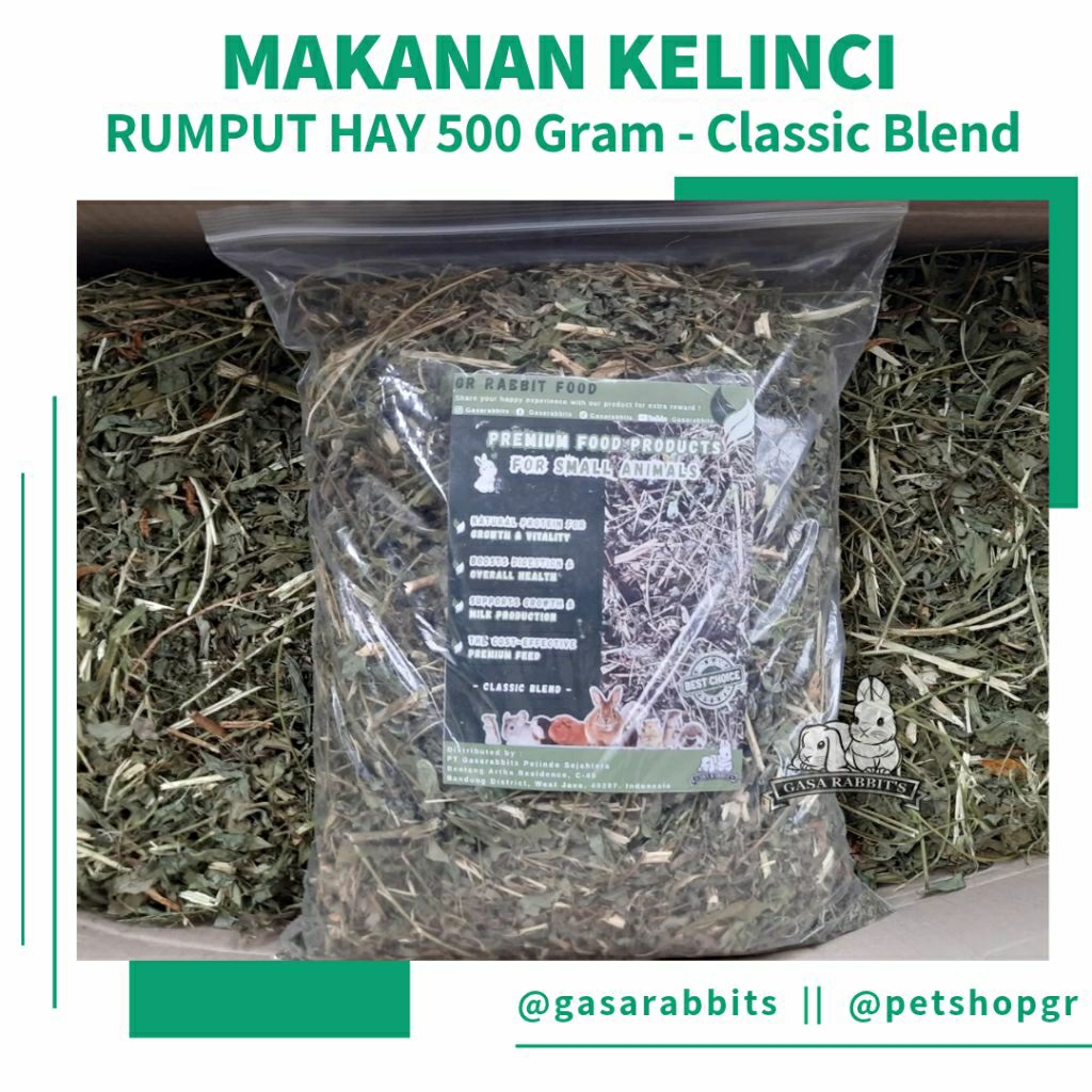 RUMPUT HAY 500 GRAM - HAY MAKANAN KELINCI - MAKANAN KELINCI - RUMPUT HAY KELINCI - RUMPUT HAY