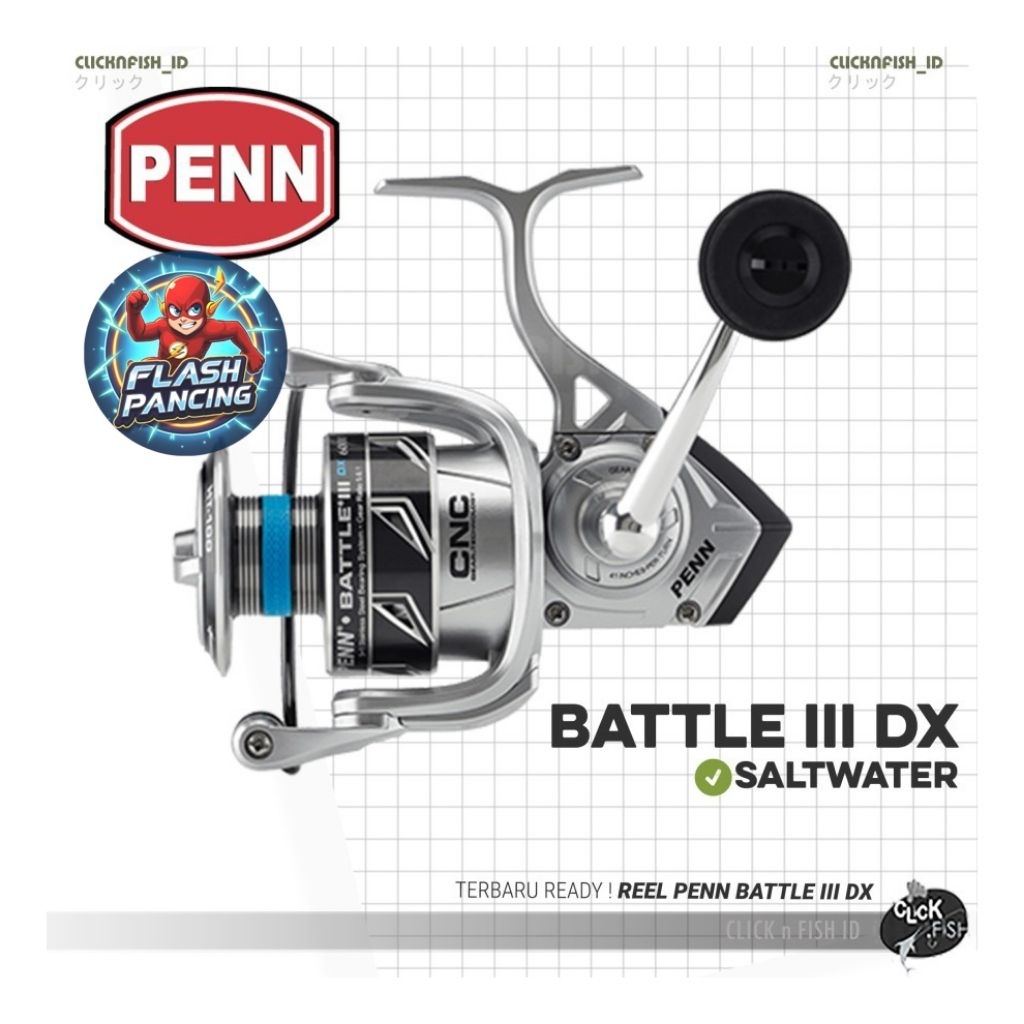 REEL PENN BATTLE III DX (4000/5000/6000) - SALT WATER FULL METAL BODY