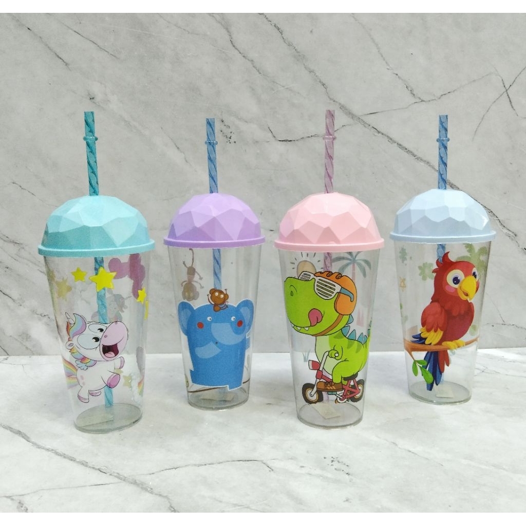 TUMBLER FANCY 450 ML + SEDOTAN / BOTOL MINUM PLASTIK
