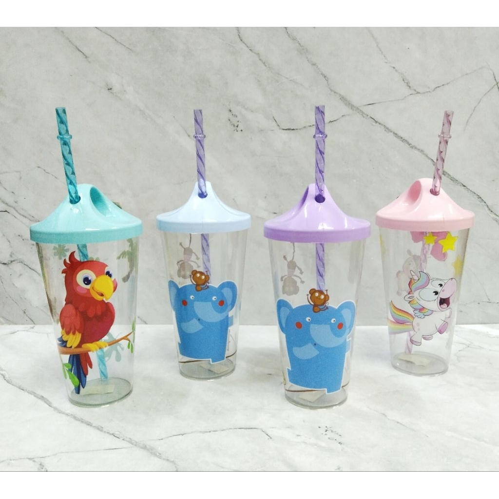 TUMBLER FANCY 450 ML + SEDOTAN / BOTOL MINUM PLASTIK