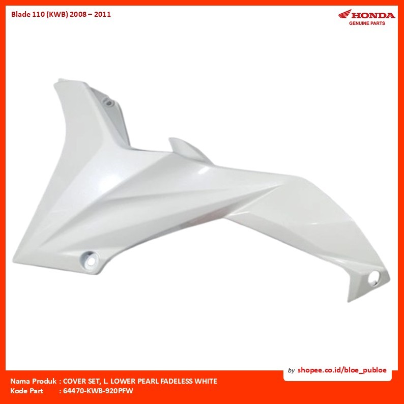 COVER SET, L. LOWER PEARL FADELESS WHITE/64470KWB920PFW