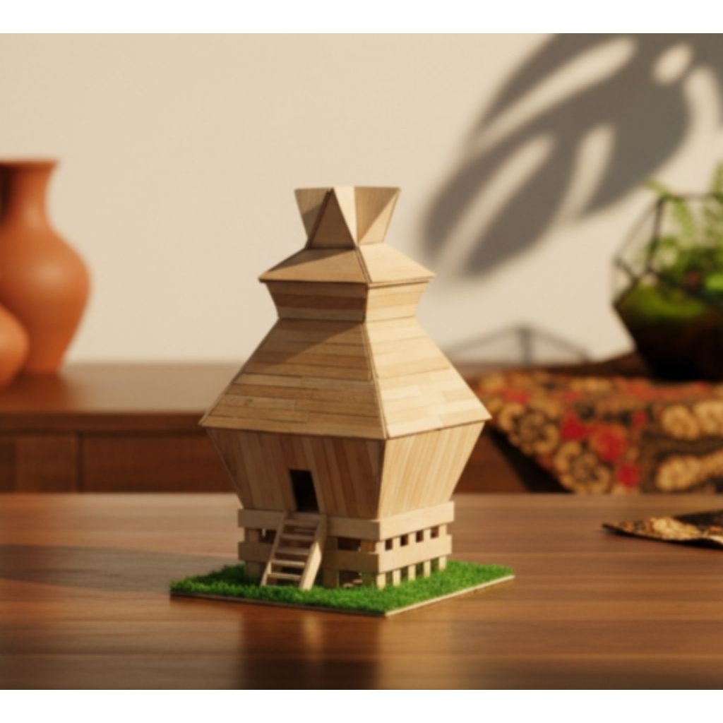miniatur rumah adat Karo siwaluh jabu