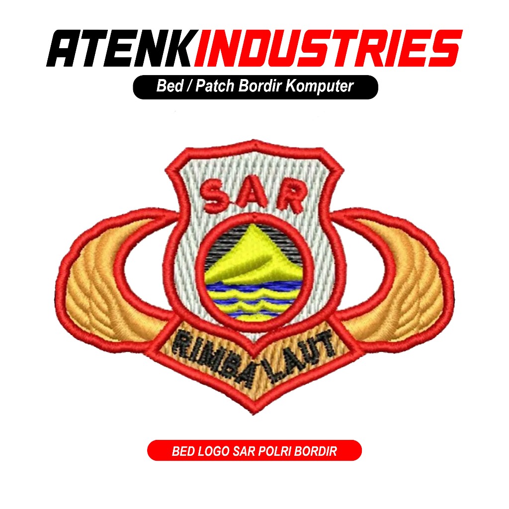 bed bordir timbul LOGO SAR POLRI