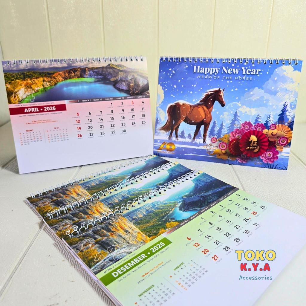 KALENDER MEJA/ KALENDER DUDUK AO MOTIF TERBARU TAHUN 2026