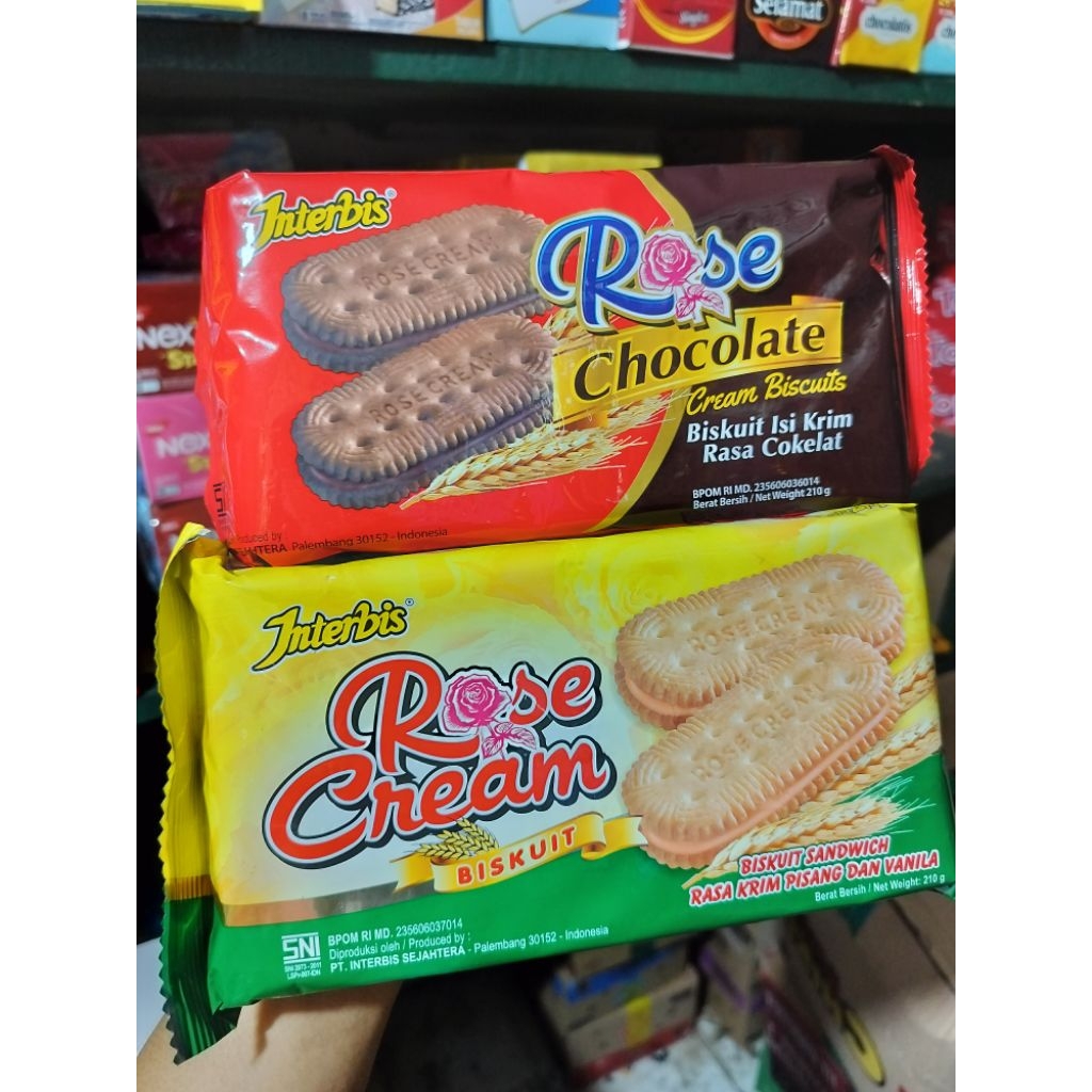 Biskuit Interbis Rose Chocolate Cream Biscuits/Interbis Rose Cream Biskuit