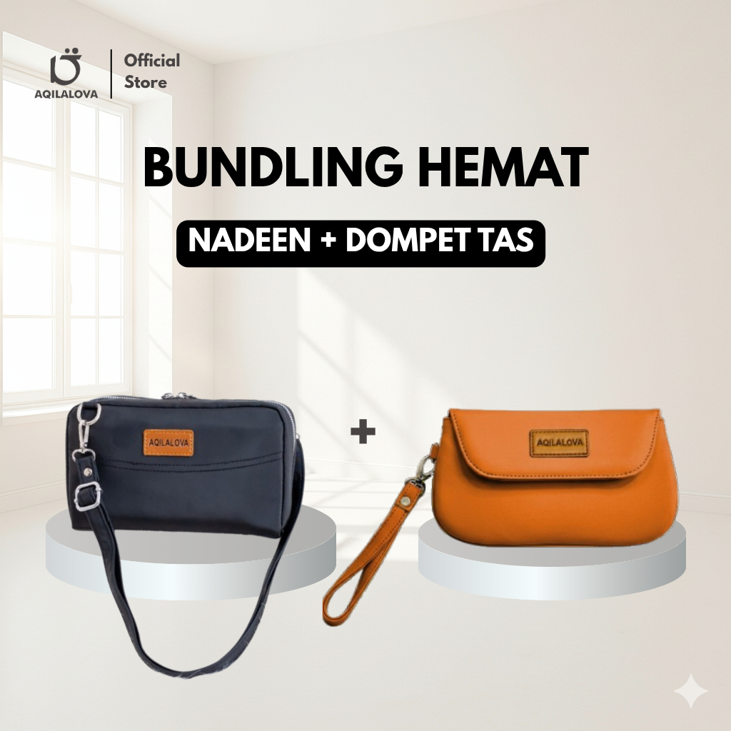 AQILALOVA Bundling Hemat Nadeen Tas Disiplin Pengatur Keuangan dengan Dompet Tas atau Gamis All Size