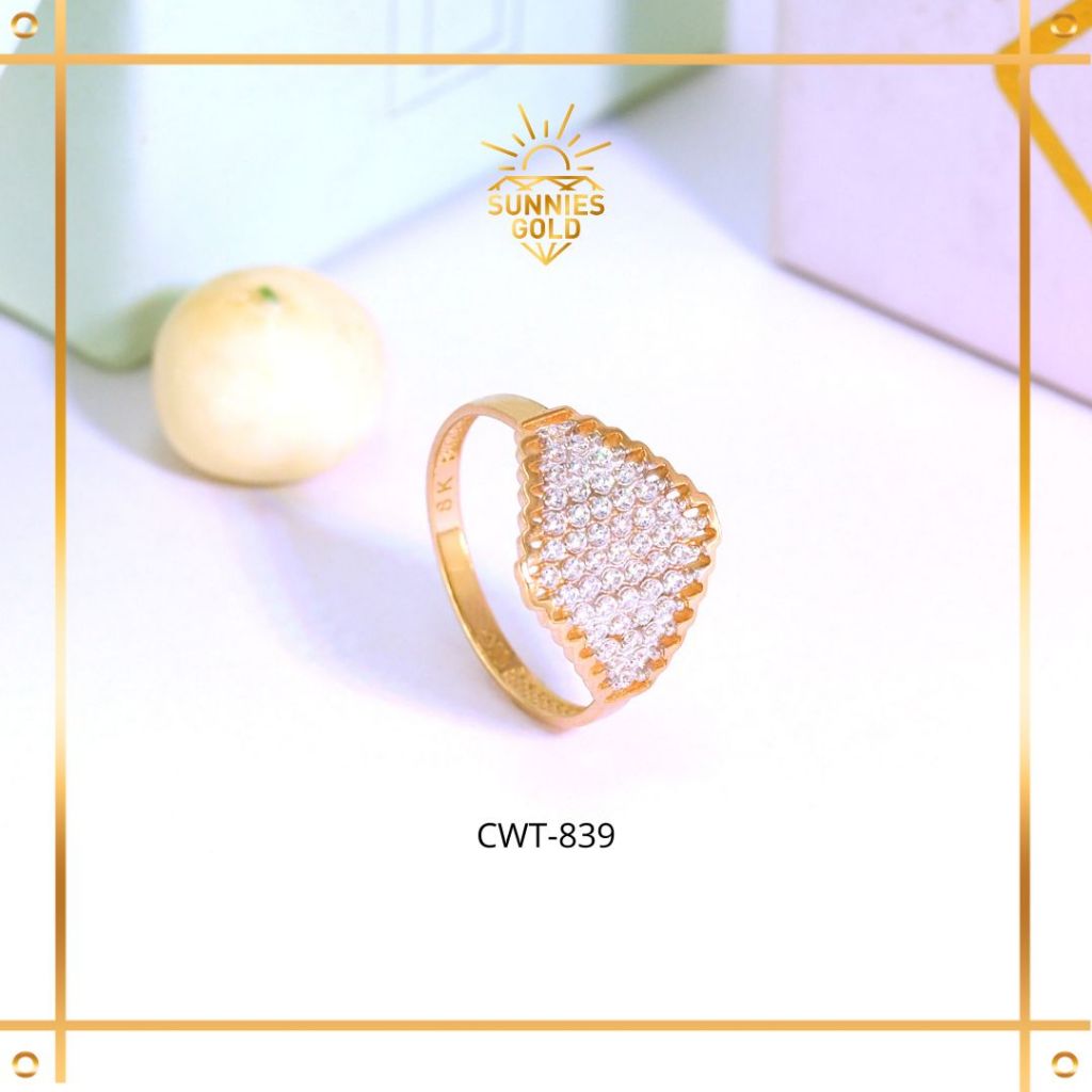 CINCIN EMAS ASLI MOTIF CINCIN ELEGAN & SIMPEL KADAR 300 (6K) &  375 (8K) CINCIN CEWEK - CK 839