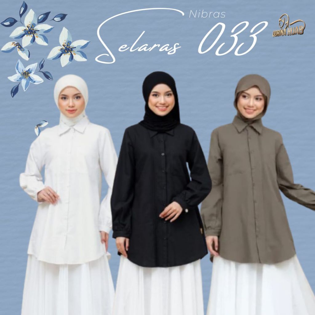 NIBRAS SELARAS 033 / tunik Nibras / tunik terbaru / tunik putih / tunik hitam