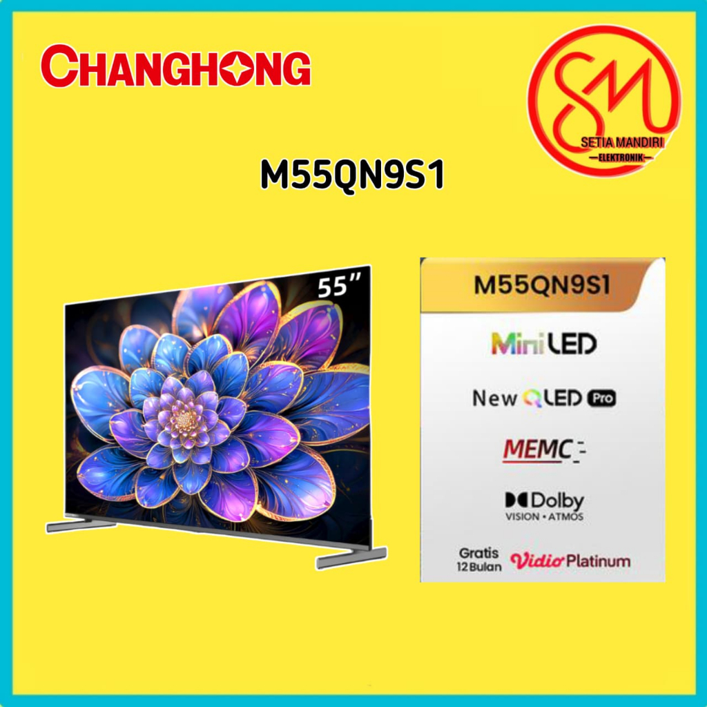 CHANGHONG QD Mini LED TV 4K 75 inch Google Smart QLED PRO Digital TV Dolby Audio DBX-TV M75QN9S1
