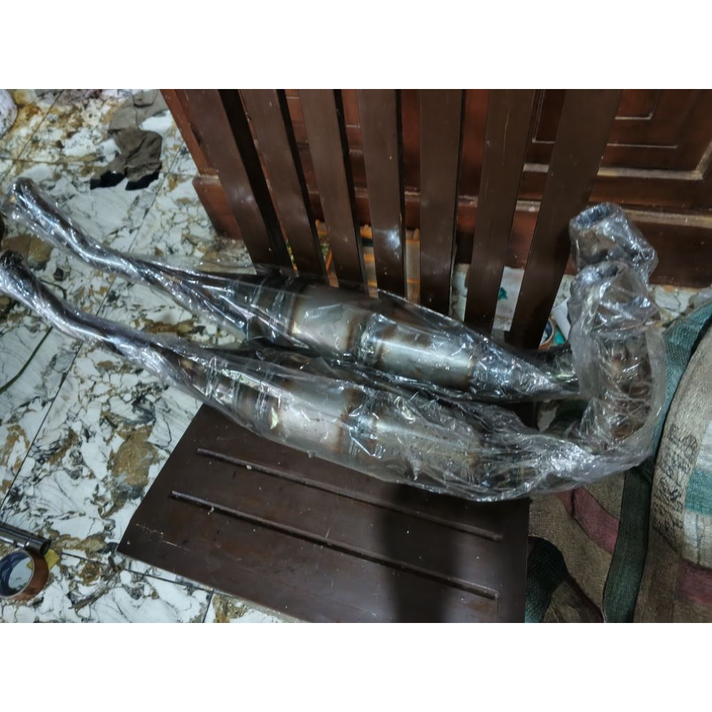 Perut Chamber Knalpot Satria 2 tak Kolong Bahan Plat
