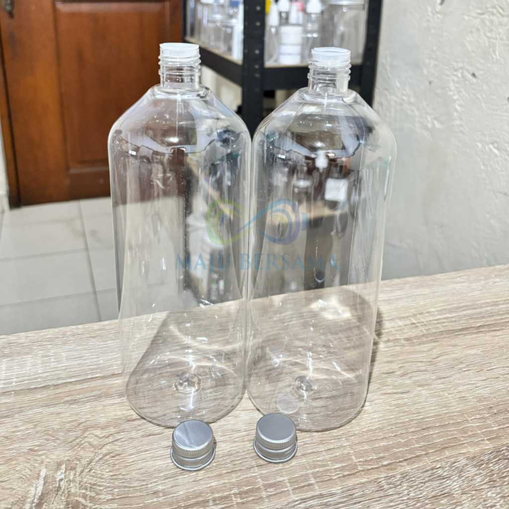Botol Plastik 1 Liter 1000 Ml Ulir / Botol Aluminium 1 Liter 1000 Ml / Botol Cuka Apel 1 Liter 1000