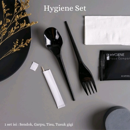 Paket set sendok garpu tisu tusuk gigi Hygiene