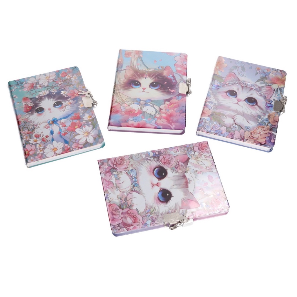 notebook buku diary kucing gembok buku notes catatan diary memo kiky gembok kunci tebal girl buku ha