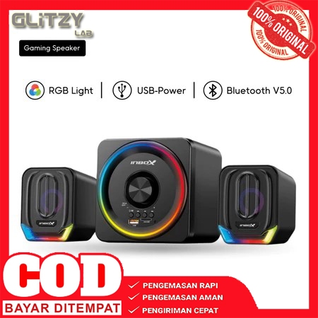 Speaker Subwoofer 2.1 INBOX BTS310 Subwoofer Speaker aktif - AUX dan USB - Glitzy