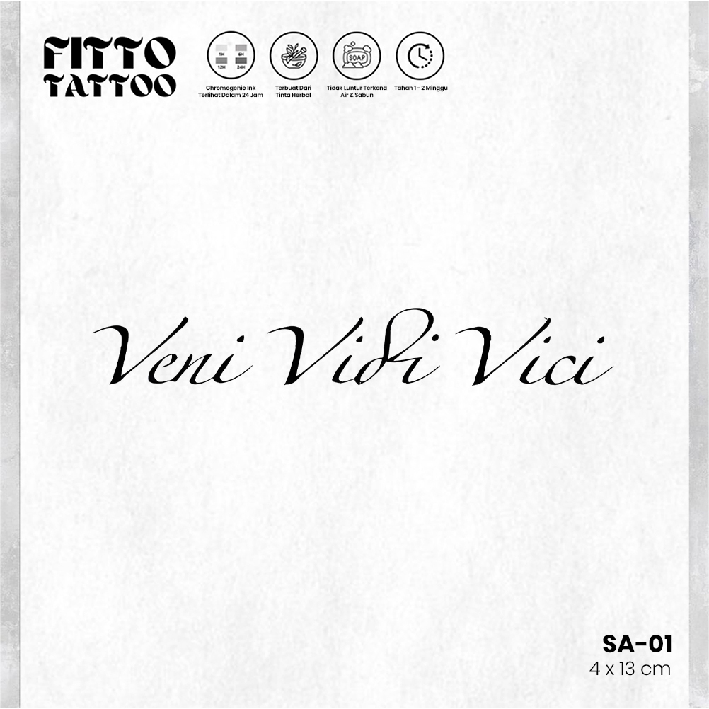 Tato Temporer Sementara Fruit Ink Premium Tatto Latin Quotes Tulisan Anti Air Tahan Lama