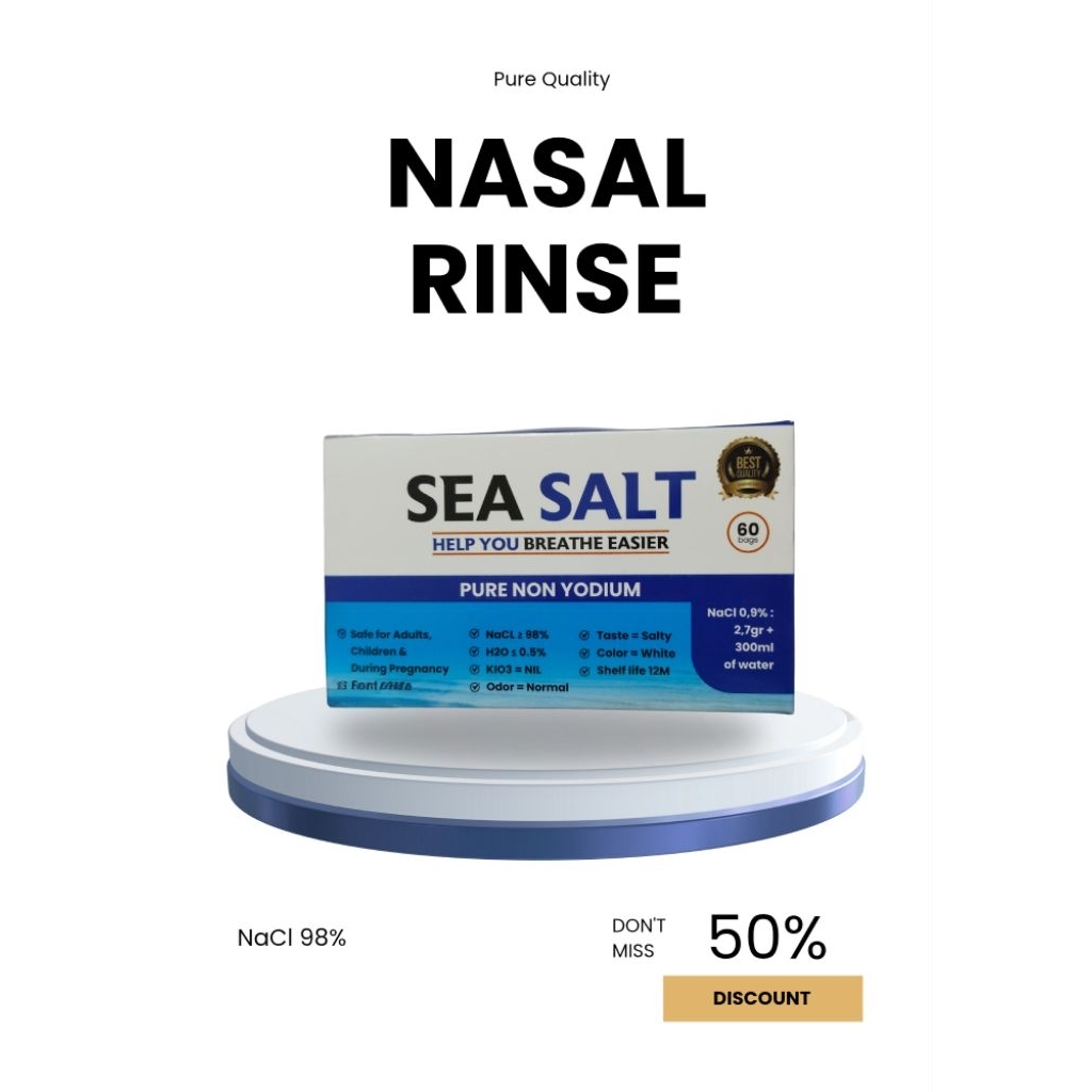 NACL Garam Cuci Hidung isi 60 Nasal Rinse Obat Sinusitis