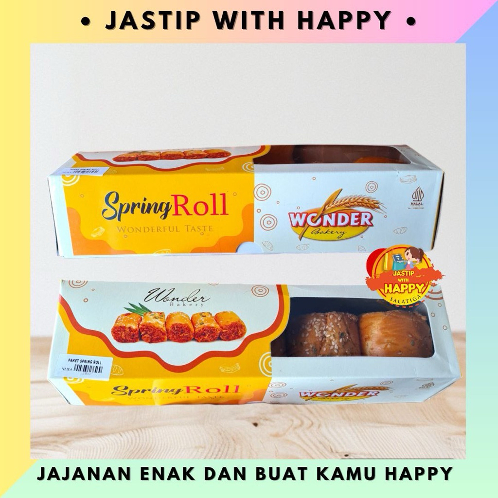 Paket Springroll Isi 5 Wonder Bakery | Roti Abon Wonder Bakery Salatiga Semarang | Jastip With Happy