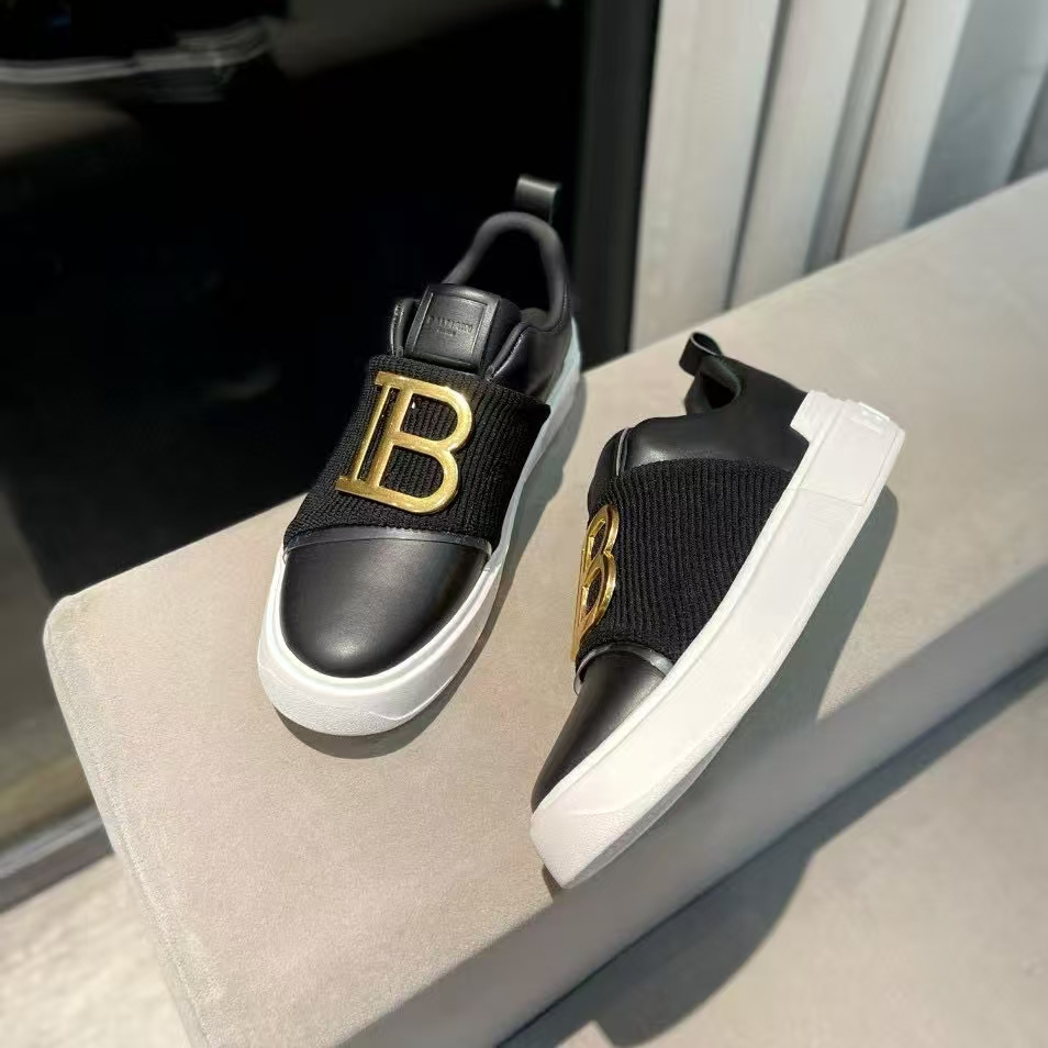 BALMAIN B Skate sepatu olahraga sepatu kasual pria sepatu seluar datar mode