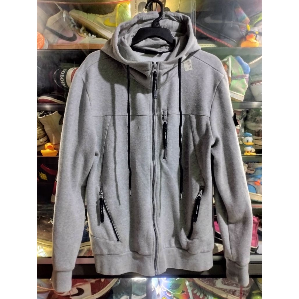 HOODIE ZIPP NATIONAL GEOGRAPHIC PATCH GREY