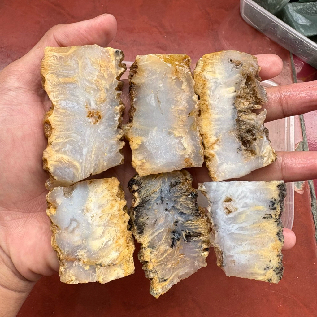 Bahan batu dendrite bulu macan / Bongkahan dendrite bulu macan