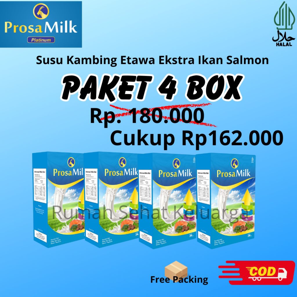 Prosamilk Platinum Paket Hemat Susu Kambing Etawa Kecerdasan Nafsu Makan Imunitas 200 gr
