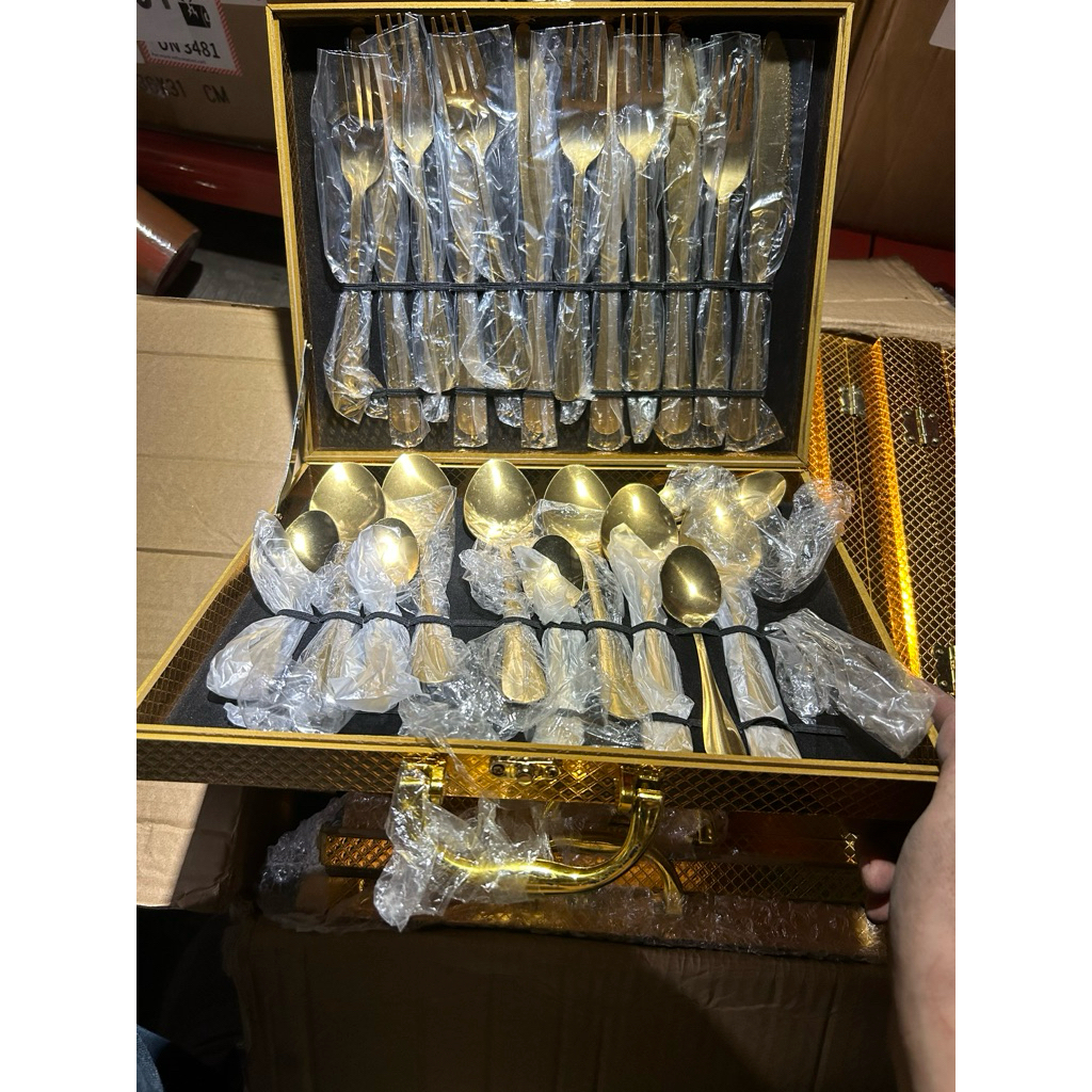 SENDOK EMAS 24PCS SENDOK MEWAH DUS EMAS