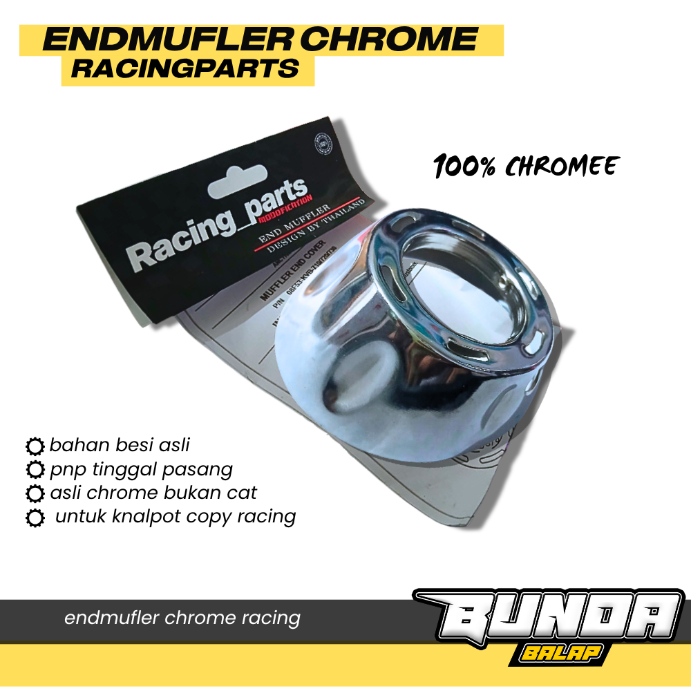 UJUNG KNALPOT VARIO CMS STANDAR END CAP MUFLER END CAP CMS VARIO FINO BEAT AEROX END MUFFLER CHROME