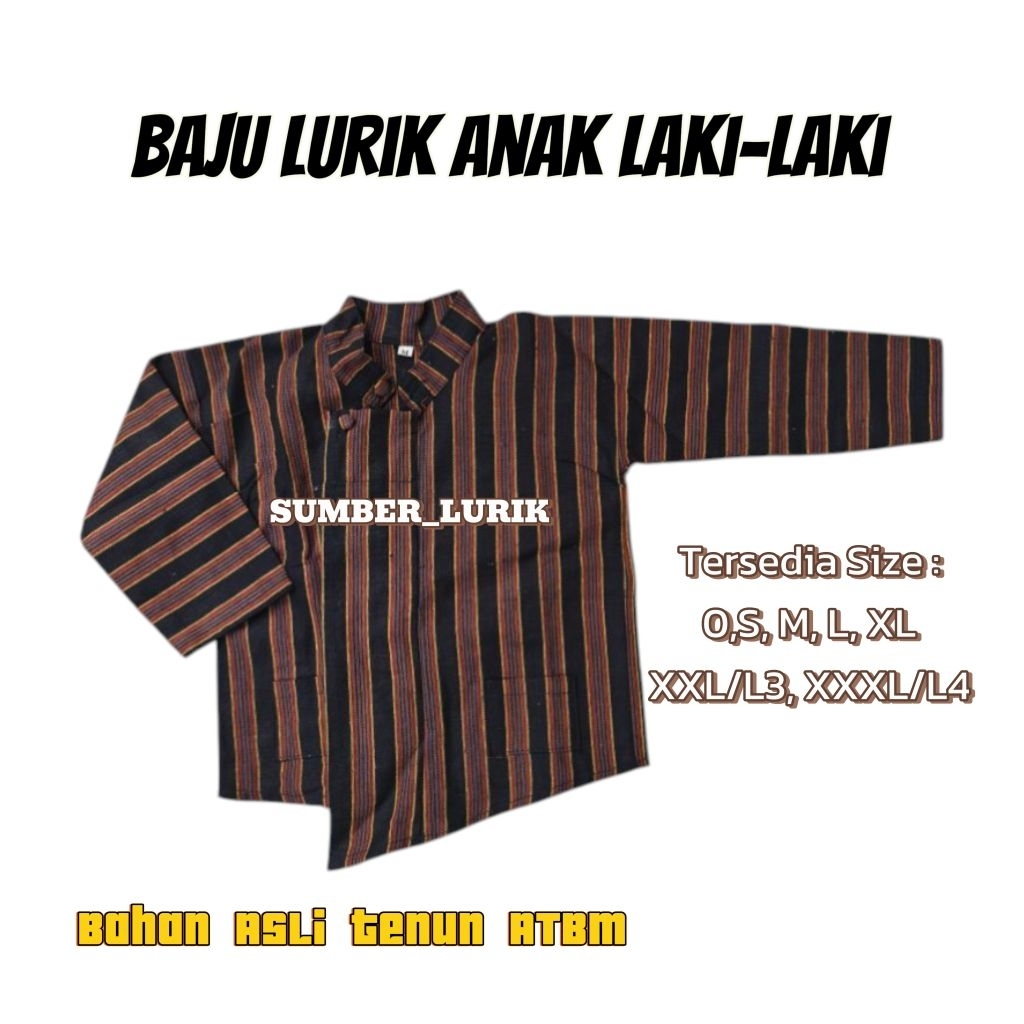 SURJAN LURIK ANAK LAKI-LAKI - BAJU ADAT JAWA ANAK LAKI-LAKI - SORJAN - LUREK- LURIK JOGJA - LURIK SO