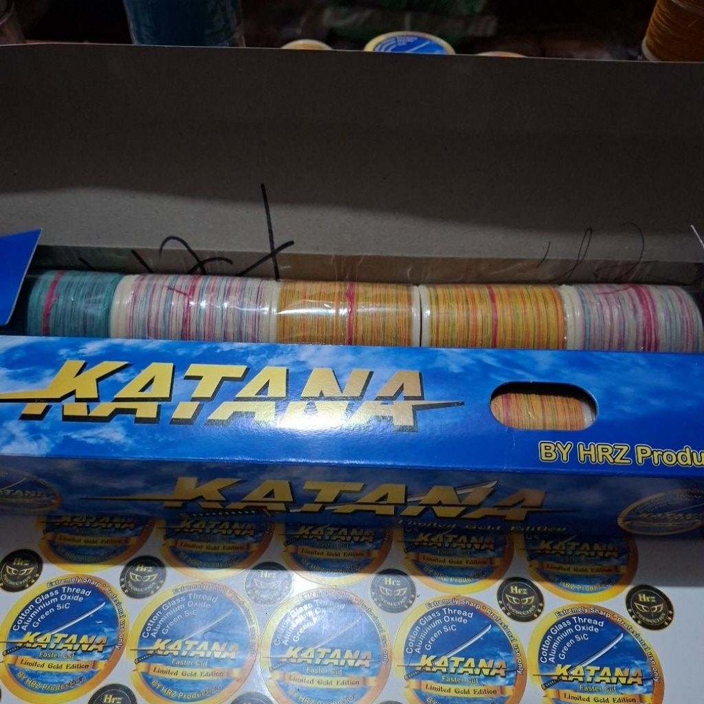 GELASAN KATUN KATANA MAMBO super quality silicone crystal/slopan isi 10'pcs SIZE 60/4'core.2000'yard