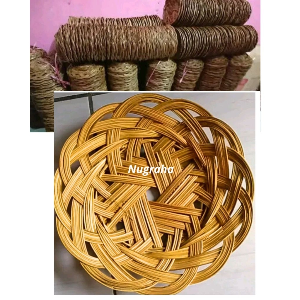 Piring Lidi Anyaman Aesthetic isi 50pcs Harga Grosir/Piring Rotan Piring Lidi Piring Hajatan Piring