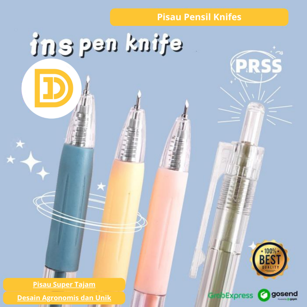 Pisau Cutter Bentuk Pena Mini Pulpen Cutter Serbaguna untuk Memotong  Desain Unik dan Lucu Stiker Pu