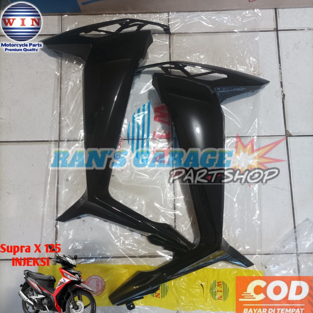WIN SAYAP LUAR HONDA SUPRA X 125 FI K41 WARNA HITAM LEGSHIELD LEGSIL LEKSIL LUAR SUPRAX125 INJEKSI T